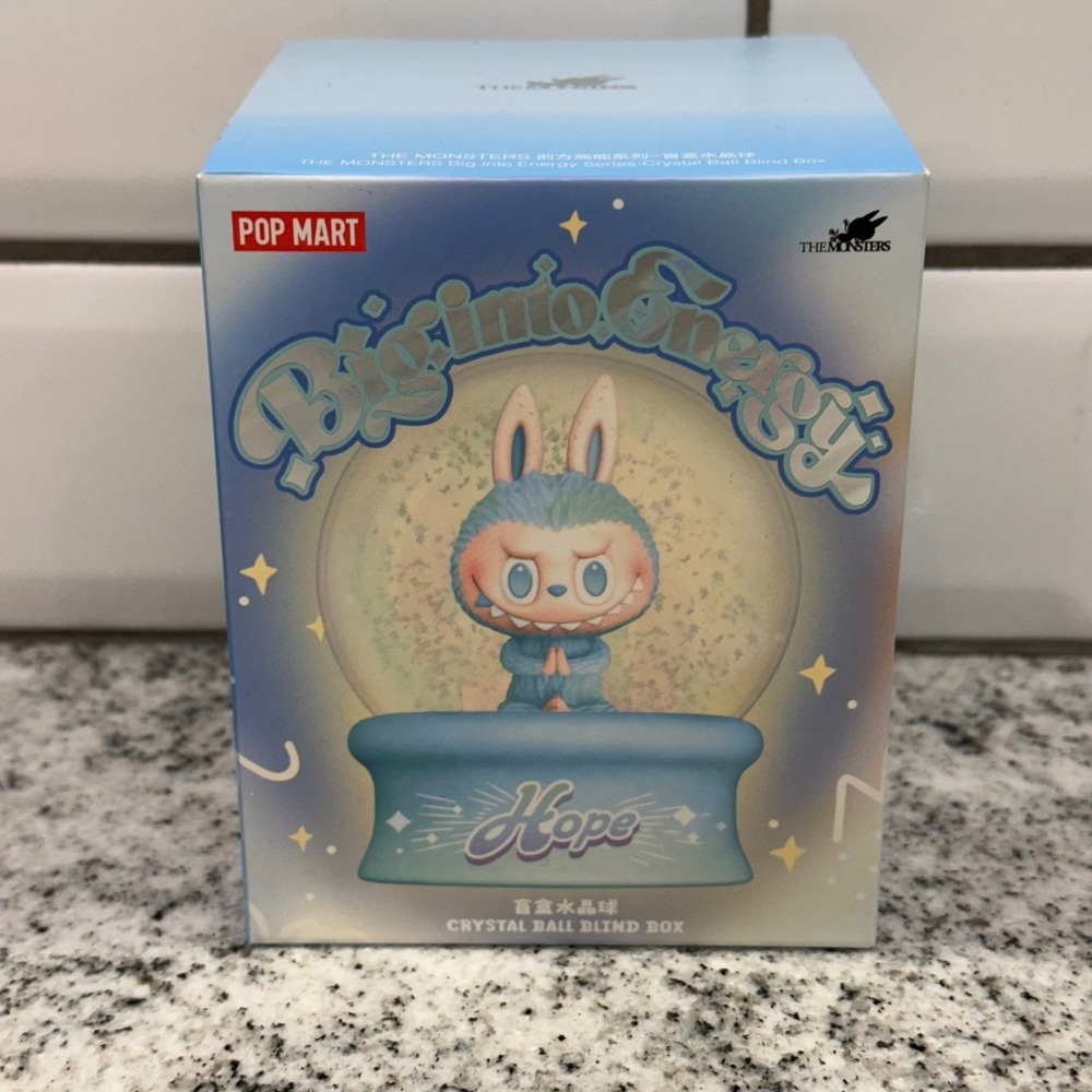 Pop Mart Monsters Labubu Big into Energy Crystal Ball Blind Box Blue Snowglobe‎